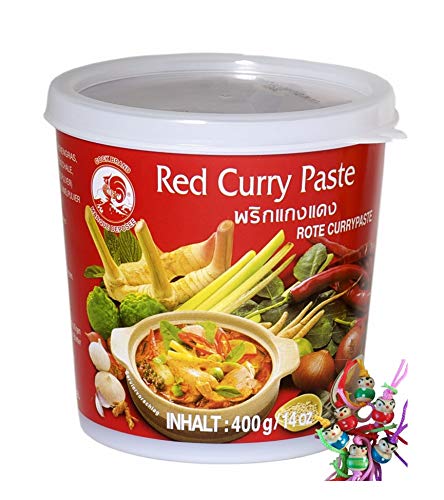 yoaxia ® Marke Set - [ 400g ] COCK Rote Currypaste/Red Curry Paste + ein kleiner Glücksanhänger gratis von yoaxia Marke