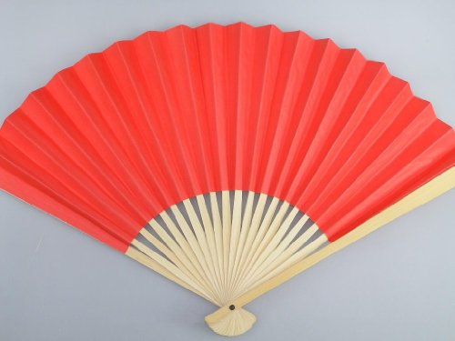 yoaxia ® - Papierfächer auf Bambus- Holz [ 26cm x 34cm ] Fächer uni rot von yoaxia Marke