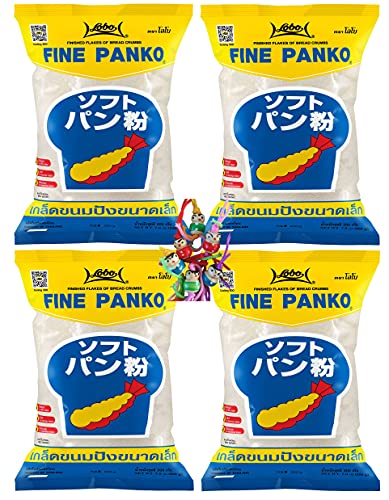yoaxia ® - 4er Pack - [ 4x 200g ] FINE PANKO Brotkrumen nach japanischer Art (fein) / Tempura / Bread crumbs + ein kleiner Glücksanhänger gratis von Yoaxia