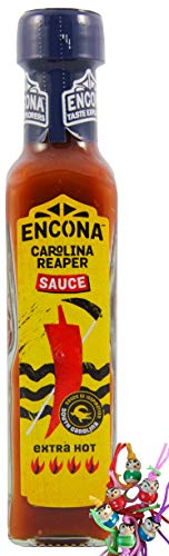 yoaxia ® Marke Set - [ 142ml ] Carolina Reaper Chilli Sauce / Scharfe Chili Sauce + ein kleiner Glücksanhänger gratis von Yoaxia