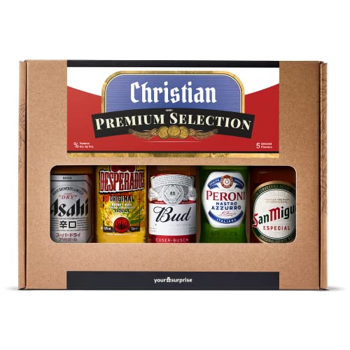 Biergeschenk personalisiert mit Namen - Bier geschenke für Männer mit Internationales Bier von your surprise