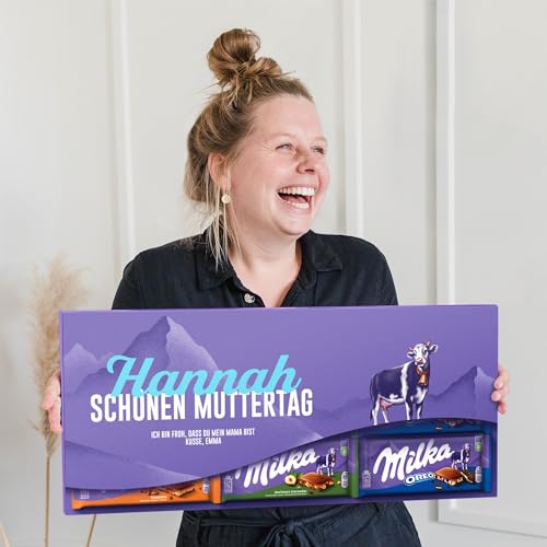 Riesen Milka Schokoladentafel personalisiert mit Botschaft - Muttertagsgeschenk Schokolade, personalisierte geschenke mit Milka Schokoladentafeln (6 Tafeln) von your surprise