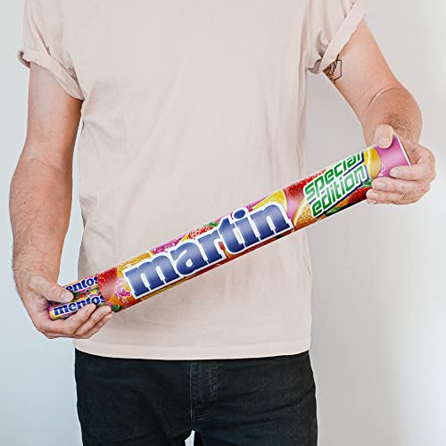 Mega Mentos Rolle personalisiert - Personalisier diese XXL Mentos Rolle mit Namen und Botschaft, mit 21 Mentosrollen in der Geschmackssorte (Fruit) von your surprise