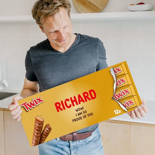 Mega Twix Riegel mit Name und Botschaft - Personalisiertes XL Schokoladengeschenk mit 15 Schokoladentafeln (Mega Twix Riegel - 800 Gramm) von YourSurprise