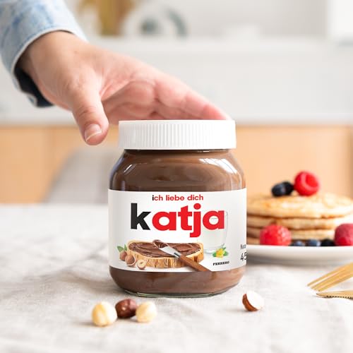 Personalisiertes nutella®-Glas mit Geschenkbox - dein individuelles Geschenk mit Namen und Highlight für den Frühstückstisch, nutella® Glas mit personalisiertem Etikett (Allgemein 450 Gramm) von your surprise