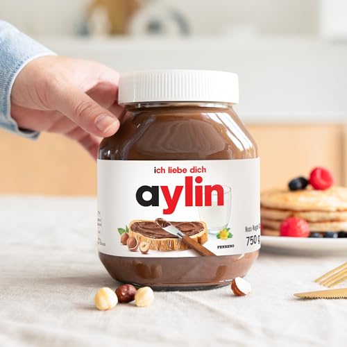 Personalisiertes Nutella-Glas mit Geschenkbox – Überraschung mit Namen, das Highlight für den Frühstückstisch Geburtstagsgeschenk für Männer & Frauen (750 Gramm, personalisiertes Etikett) von your surprise