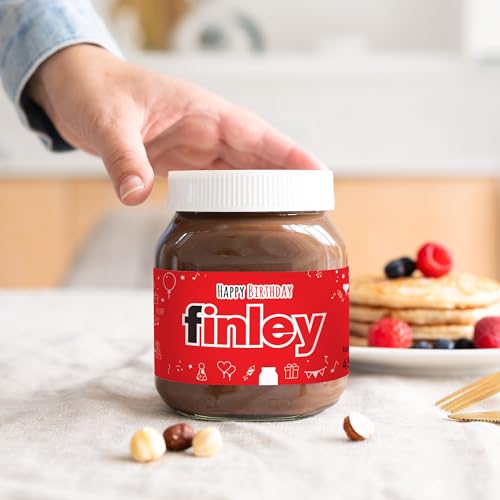 Personalisiertes nutella®-Glas mit Geschenkbox - dein Nutella Geschenk mit Namen und Highlight für den Frühstückstisch, nutella® Glas mit personalisiertem Etikett (Party - 450 gramm) von your surprise