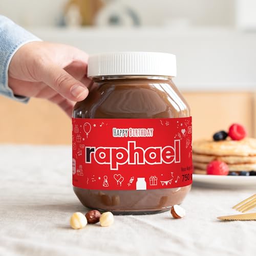 Personalisiertes nutella®-Glas mit Geschenkbox - dein Nutella Geschenk mit Namen und Highlight für den Frühstückstisch, nutella® Glas mit personalisiertem Etikett (Party - 750 gramm) von your surprise
