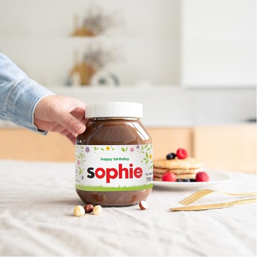 Personalisiertes schokolade-Glas: Dein individueller Genuss mit Namen auf hochwertigem Schokoladenglas (Blumen 750 Gramm) von your surprise