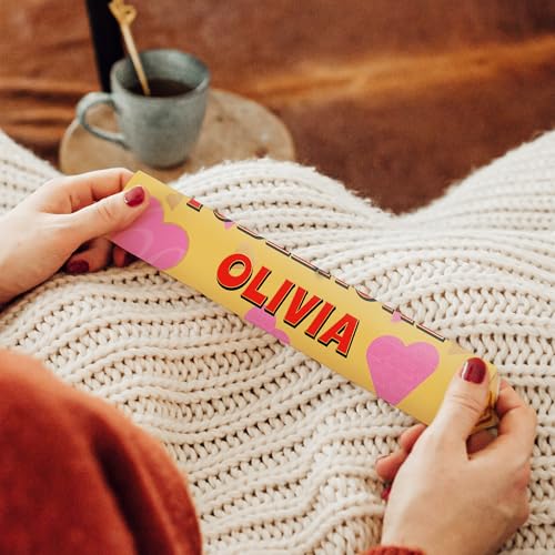 Toblerone Personalisiert mit Namen - Personalisier diese Toblerone mit Namen und Botschaft, Milchschokolade mit Honig und Mandelnougat (M - 200 gramm, Milchschokolade mit Honig und Mandelnougat) von YourSurprise