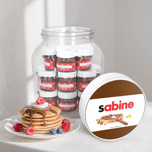 Personalisiertes nutella-Glas: Dein individueller Genuss mit Namen auf hochwertigem Schokoladenglas (21 Mini Gläsern) von your surprise