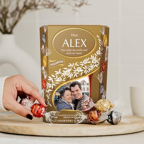 Lindt Lindor Geschenkbox XL Personalisierte mit Namen und Nachricht 500g - Geschenk-Box mit Name und Nachricht, 500g Lindor Pralinen (Mix) von your surprise