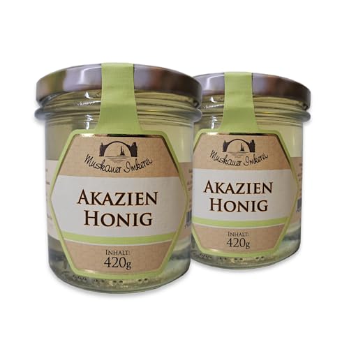 Akazienhonig 2x 420g in Premium Qualität | 100% naturbelassener Bienenhonig von Familien-Imkerei mit 50-jähriger Tradition (840g) von zanasta
