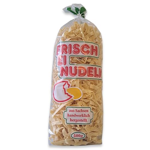 Bandnudeln 500g mit Frisch-Ei | 8mm breit 100% regional und natürlich aus sächsischer Manufaktur Frischei-Nudeln aus Hartweizengrieß von zanasta