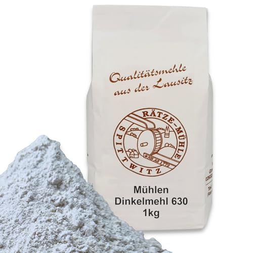 Dinkelmehl 1000g Typ 630 von Rätze-Mühle aus 100% regionalen, naturbelassenem Dinkel in bester Qualität 1-kg Dinkelmehl 1000g Typ 630 von Rätze-Mühle aus 100% regionalen, naturbelassenem Dinkel in bester Qualität 1-kg von zanasta
