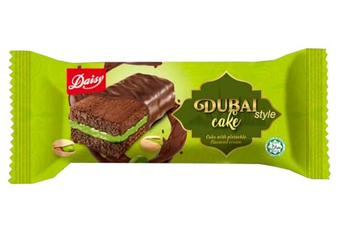 Dubai Style Cake Riegel 1x 60g, feiner Schokokuchen mit Pistaziencreme und Engelshaar/Kadayif, 100% Halal (1x 60g Riegel) von zanasta