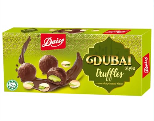 Dubai Style Trüffel 180g, köstliche Pralinen mit zarter Pistazienfüllung und Engelshaar/Kadayif, 100% Halal (1 Packung mit 180g) von zanasta