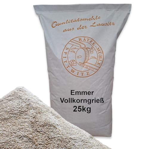 Emmervollkorngrieß 25kg frisch aus der Rätze-Mühle in bester Qualität 100% regional und naturbelassenen Emmer von zanasta