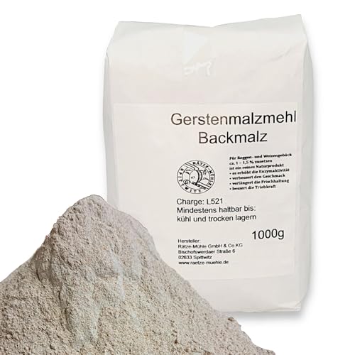 Gerstenmalzmehl 1 kg Hocharomatischer Backmalz Premium Malzmehl von zanasta