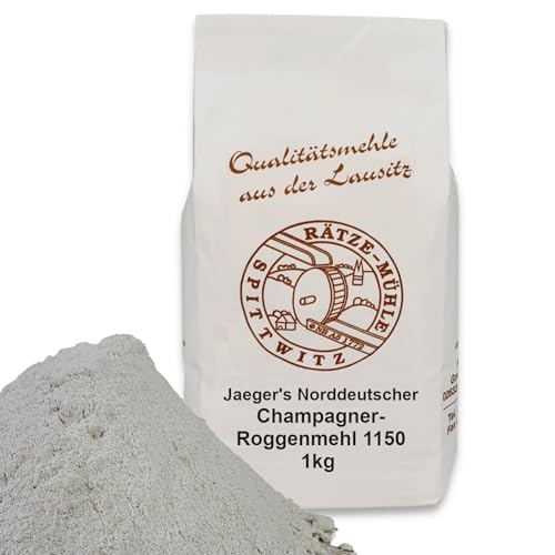 Jaeger's Norddeutscher Champager-Roggenmehl 1000g Typ 1150 frisch aus der Rätze-Mühle in bester Qualität 100% regional und naturbelassen 1-kg von zanasta