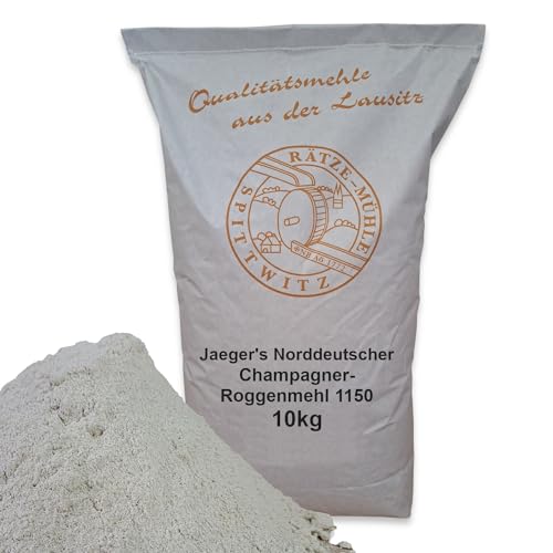 Jaeger's Norddeutscher Champager-Roggenmehl 10kg Typ 1150 frisch aus der Rätze-Mühle in bester Qualität 100% regional und naturbelassen von zanasta