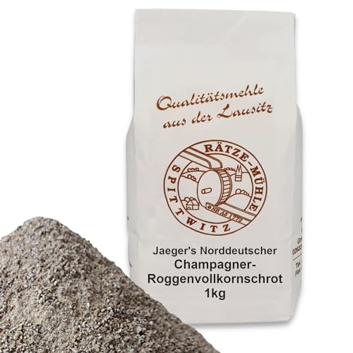 Jaeger's Norddeutscher Champager-Roggenvollkornschrot 1000g frisch aus der Rätze-Mühle in bester Qualität 100% regional und naturbelassen 1-kg von zanasta