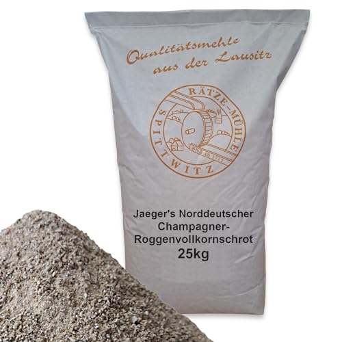 Jaeger's Norddeutscher Champager-Roggenvollkornschrot 25kg frisch aus der Rätze-Mühle in bester Qualität 100% regional und naturbelassen von zanasta