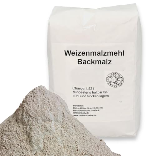 Mühlen Backmalz/Weizenmalzmehl 10kg Maltofarin Premium Malzmehl Hell enzymaktiv für knusprige Backergebnisse von zanasta