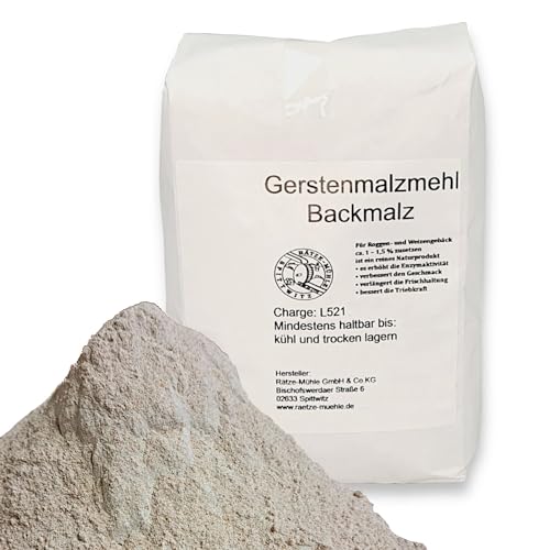 Mühlen Backmalz / Gerstenmalzmehl 10kg Premium Malzmehl Hell enzymaktiv für knusprige Backergebnisse von zanasta