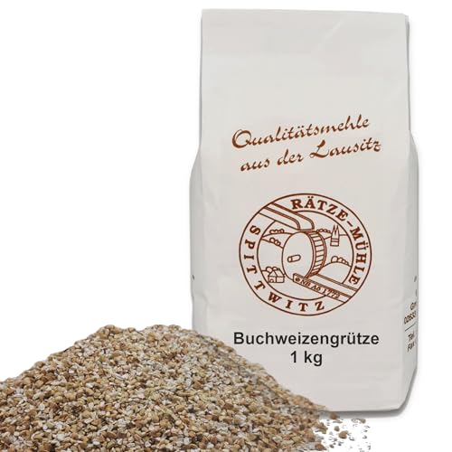 Mühlen Buchweizengrütze 1 kg in bester Qualität von der Rätze-Mühle 100% regional und naturbelassen geschroteter Buchweizen 1000g von zanasta