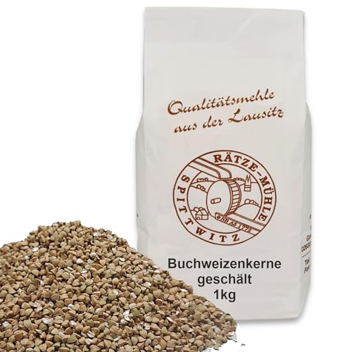 Mühlen Buchweizenkerne geschält in bester Qualität, frisch aus der Rätze-Mühle 100% regional und naturbelassen (1 kg / 1000g) von zanasta