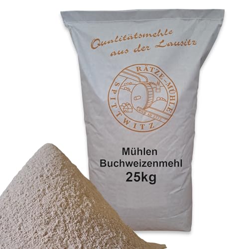 Mühlen Buchweizenmehl 25 kg in bester Qualität, frisch aus der Rätze-Mühle 100% regional, naturbelassen Buchweizen gemahlen von zanasta