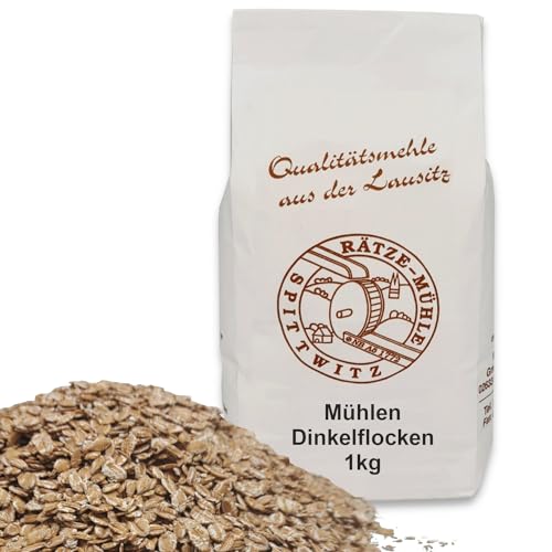 Mühlen Dinkelflocken 1000g frisch aus der Rätze-Mühle 100% regional und naturbelassen in bester Qualität 1kg von zanasta