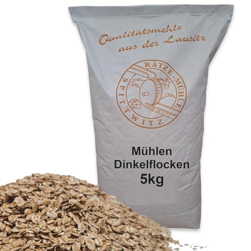 Mühlen Dinkelflocken 5 kg frisch aus der Rätze-Mühle 100% regional und naturbelassen in bester Qualität 5000g von zanasta