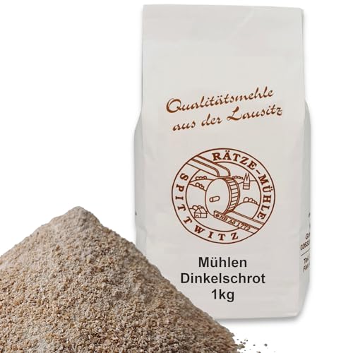 Mühlen Dinkelvollkornschrot/Dinkelschrot miitel 1000g frisch aus der Rätze-Mühle 100% regional und natürlich Dinkel geschrotet von zanasta