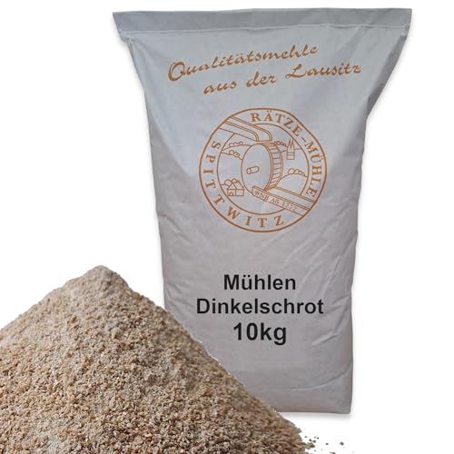 Mühlen Dinkelvollkornschrot/Dinkelschrot miitel 10kg frisch aus der Rätze-Mühle 100% regional und natürlich Dinkel geschrotet von zanasta