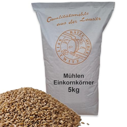 Mühlen Einkornkörner 5kg ganzes Korn gereinigt, frisch aus der Rätze- Mühle in bester Qualität Einkornkerne von zanasta