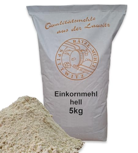 Mühlen Einkornmehl hell 5kg frisch aus der Rätze-Mühle in bester Qualität 100% regional und naturbelassen 5-kg von zanasta