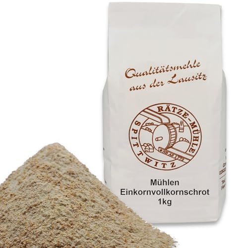 Mühlen Einkornvollkornschrot 1000g frisch aus der Rätze-Mühle in bester Qualität 100% regional und naturbelassen 1-kg von zanasta