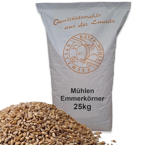 Mühlen Emmerkörner 25kg ganzes Korn gereinigt, frisch aus der Rätze- Mühle in bester Qualität Emmerkerne von zanasta
