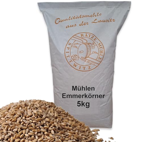 Mühlen Emmerkörner 5kg ganzes Korn gereinigt, frisch aus der Rätze- Mühle in bester Qualität Emmerkerne von zanasta