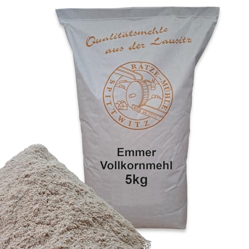 Mühlen Emmervollkornmehl 5kg frisch aus der Rätze-Mühle in bester Qualität 100% regional und naturbelassen von zanasta