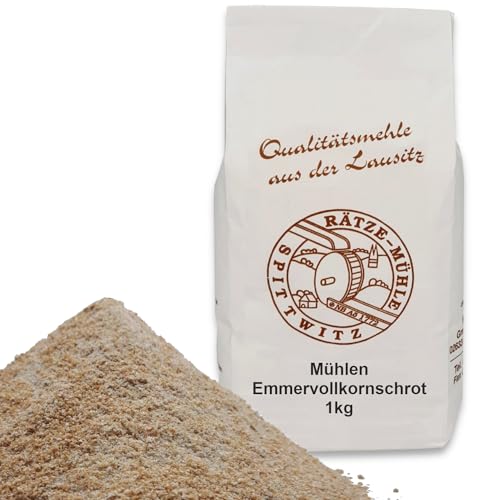 Mühlen Emmervollkornschrot 1000g frisch aus der Rätze-Mühle in bester Qualität 100% regional und naturbelassen 1 kg von zanasta