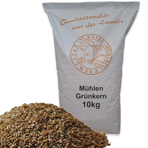 Mühlen Grünkern 10 kg ganzes Korn frisch aus der Rätze- Mühle in bester Qualität Grünkerne Grünkernkörner von zanasta
