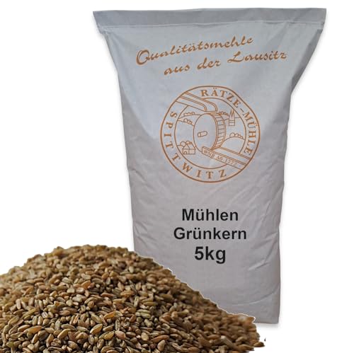 Mühlen Grünkern 5kg ganzes Korn frisch aus der Rätze- Mühle in bester Qualität Grünkerne Grünkernkörner 5000g von zanasta
