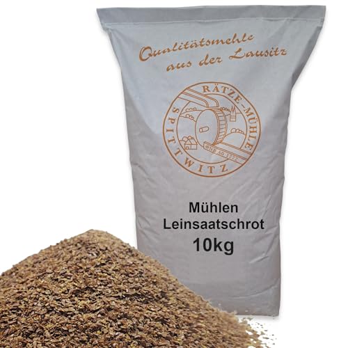 Mühlen Leinsaatschrot/Leinsamen geschrotet 10 kg braun in bester Qualität, frisch aus der Rätze-Mühle 10-kg von zanasta