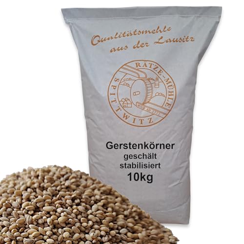 Mühlen Gerstenkörner geschält 10kg ganzes Korn frisch aus der Rätze- Mühle in bester Qualität Gerstenkerne von zanasta