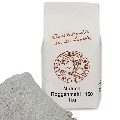 Mühlen Roggenmehl 1000g Typ 1150 frisch aus der Rätze-Mühle in bester Qualität 100% regional und naturbelassen 1-kg von zanasta