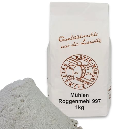 Mühlen Roggenmehl 1000g Typ 997 frisch aus der Rätze-Mühle in bester Qualität 100% regional und naturbelassen 1-kg von zanasta