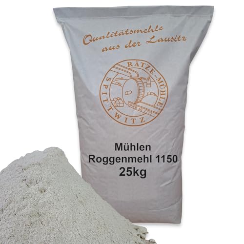 Mühlen Roggenmehl 25kg Typ 1150 frisch aus der Rätze-Mühle in bester Qualität 100% regional und naturbelassen von zanasta